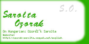 sarolta ozorak business card